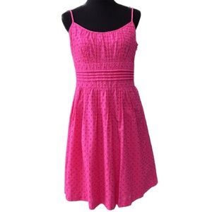 ANN TAYLOR DRESS - Pink Eyelet - 10P